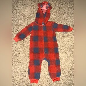 Carter's Red and Blue Checkered Kids Footie